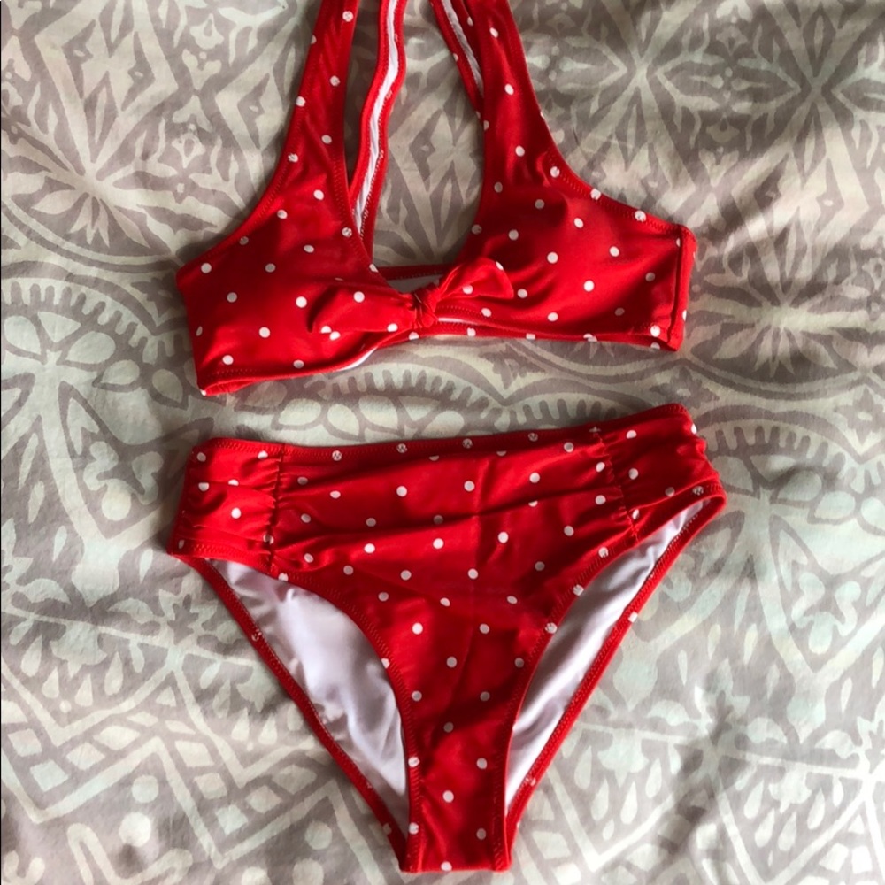 Cupshe red polka dot bikini